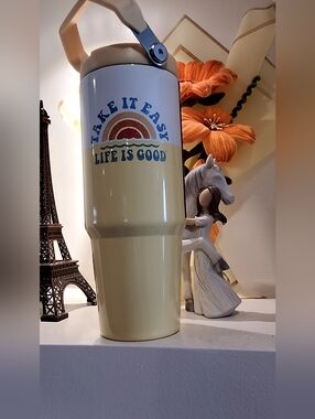 Corkcicle Yellow and Light Blue Roam Cup 30oz